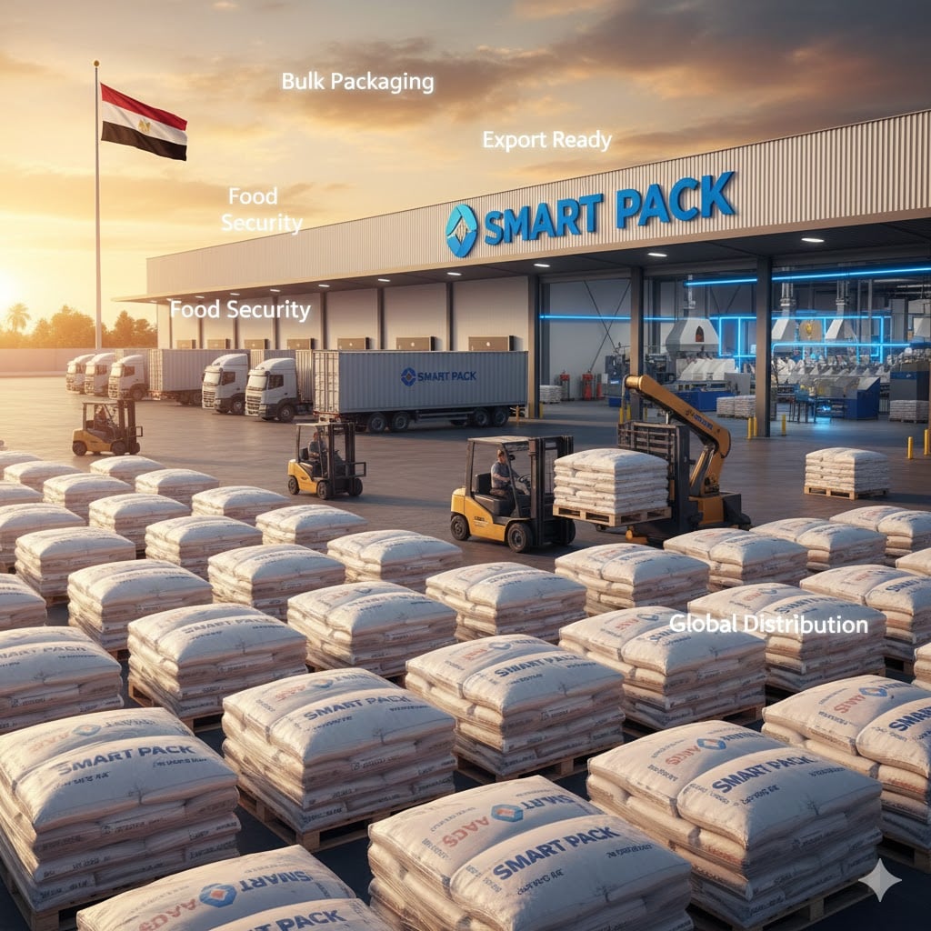 ماكينات تعبئه وتغليف الارز الابيض فى شكائر وبيعة فى مصر