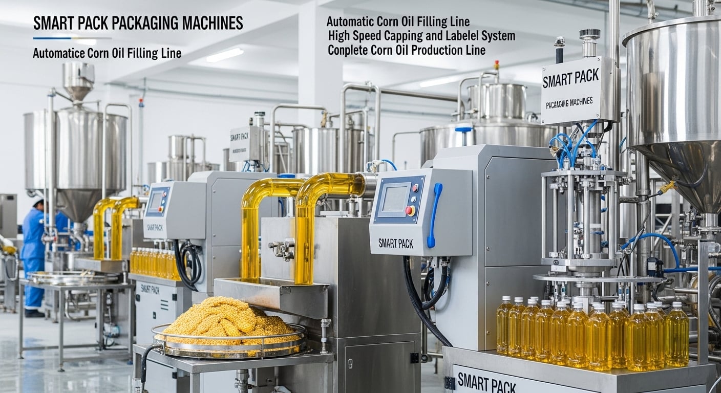 زيت الذره وطريقة تصنيعة وماكينة تعبئة وتغليف المنتج وخط الانتاج الخاص به