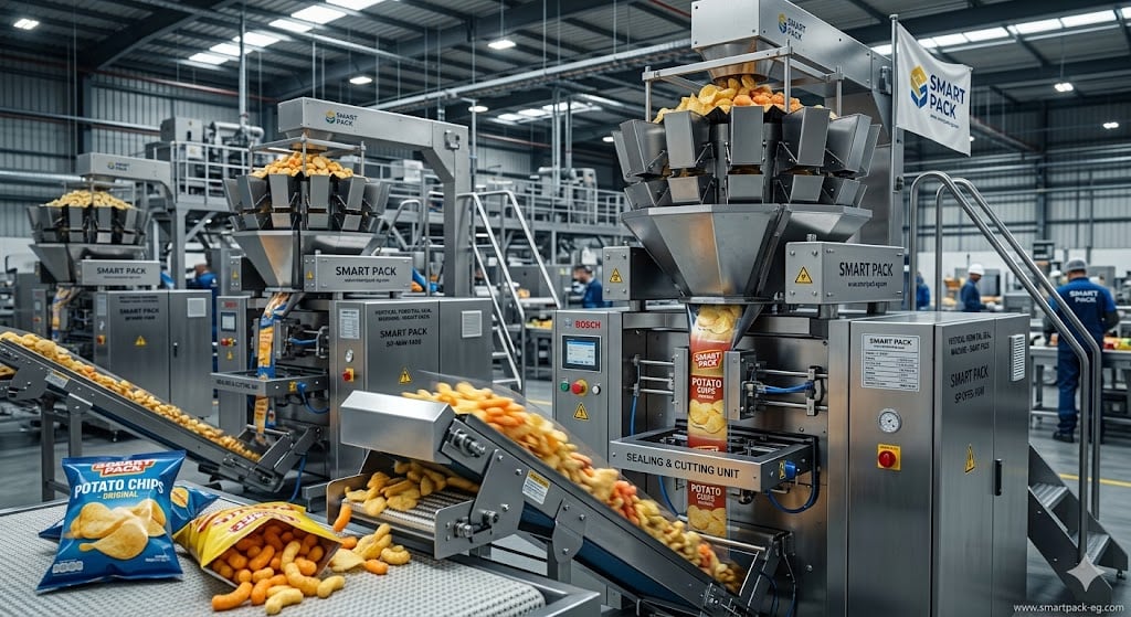 خط انتاج السناكس فى مصر وماكينات تعبئة وتغليف المنتج بعد التصنيع