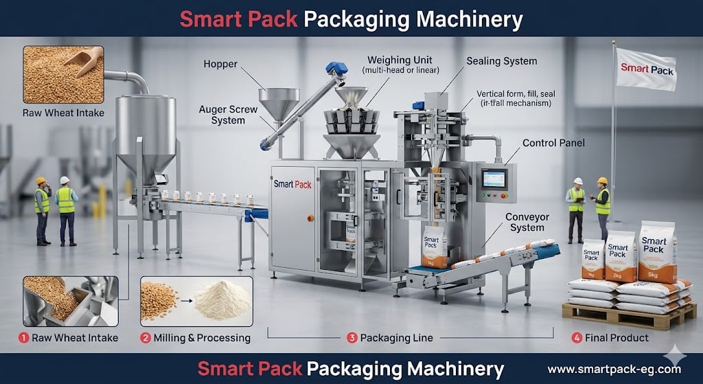 استثمر في خطوط إنتاج طحن وتعبئة الدقيق لزيادة أرباحك من المحاصيل الزراعية في مصر