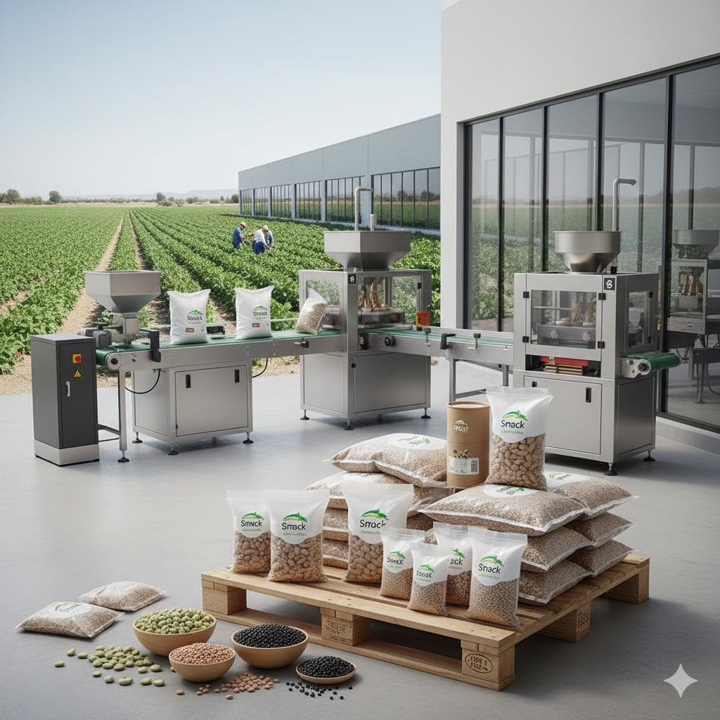 Bean packing and distribution project to shops with modern machines for higher output