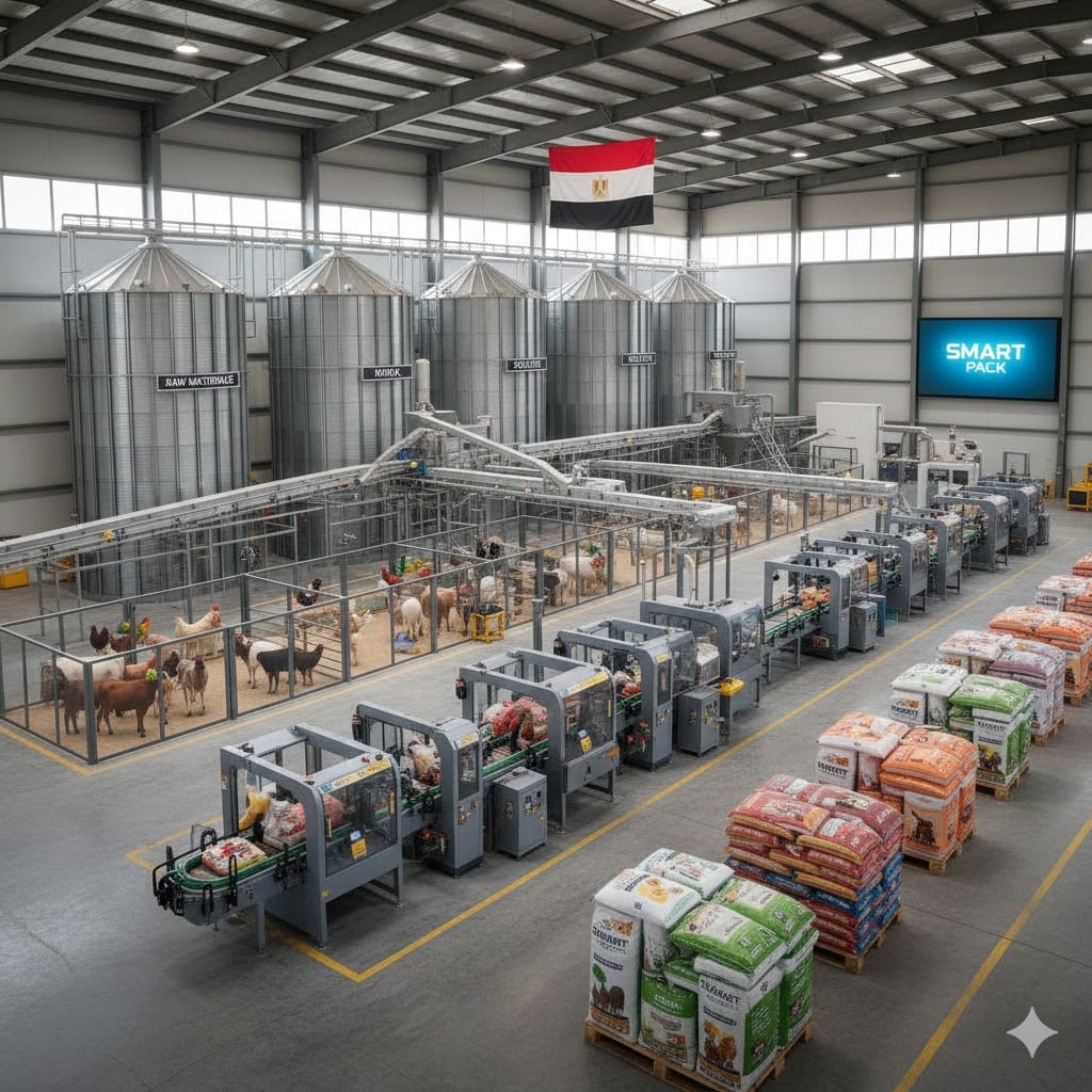 (ماكينات تعبئه وتغليف علف الطيور المنزلية (الدواجن