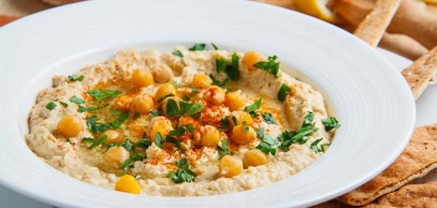 Hummus ingredients with tahini