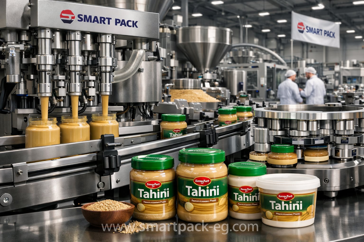 طوّر مصنعك بخط إنتاج تعبئة وتغليف الطحينة وزد أرباحك بسرعة