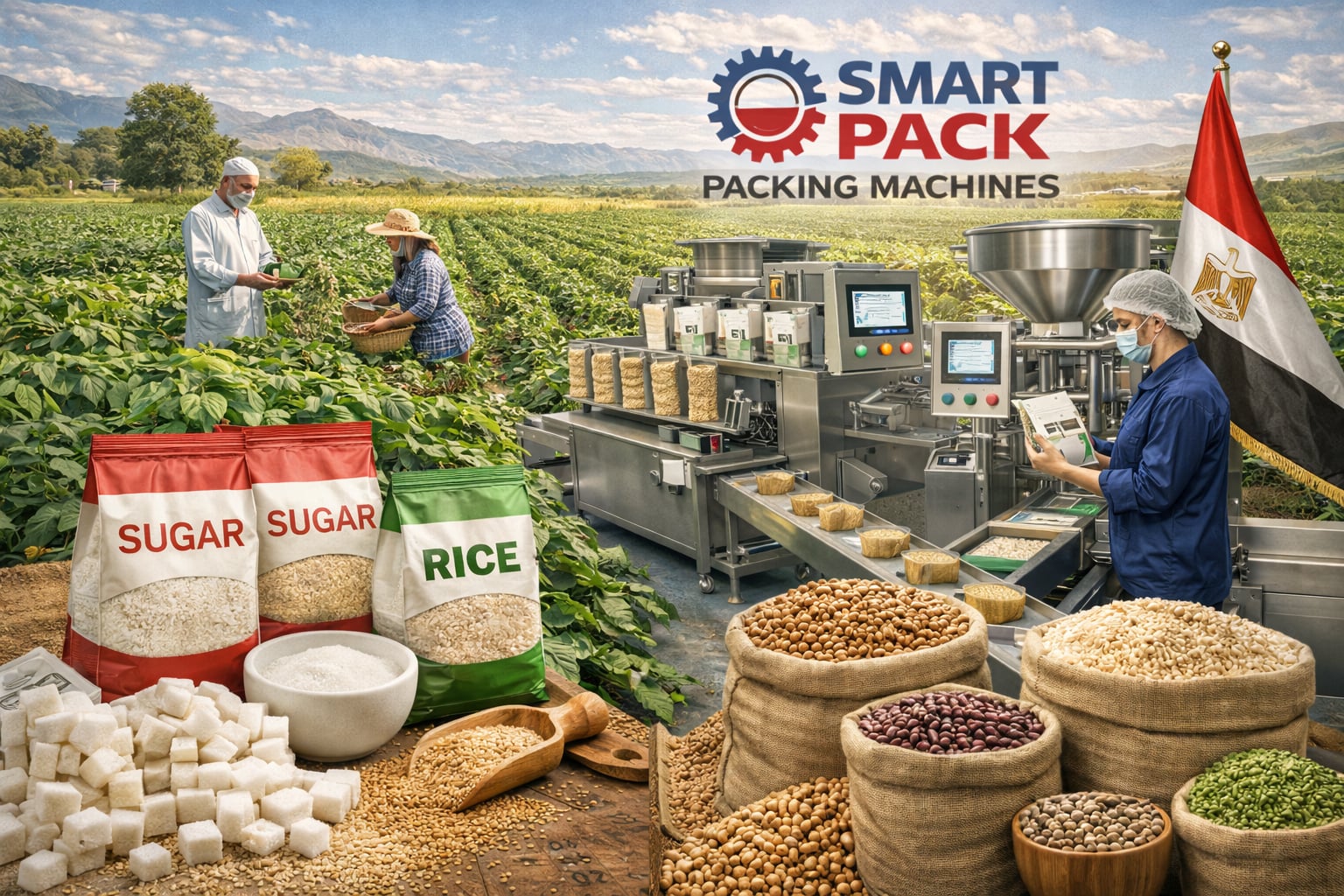 Sugar packing machines project feasibility study in Egypt and production line growth